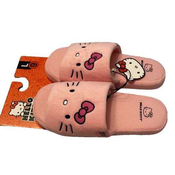 Sanrio Hello Kitty PINK SLIPPERS WOMENS SIZE L SIZE 8/9 NEW slip on - Picture 4 of 7